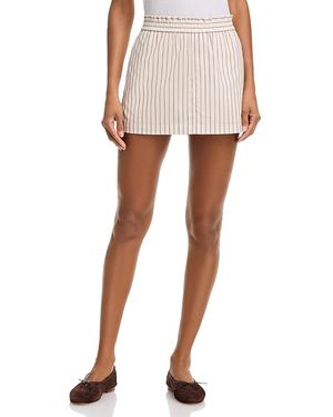Rag & Bone Becca Striped Mini Skirt - White
