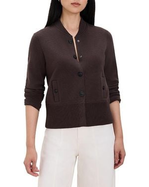 NIC+ZOE Knit Snap Front Bomber Jacket - Black