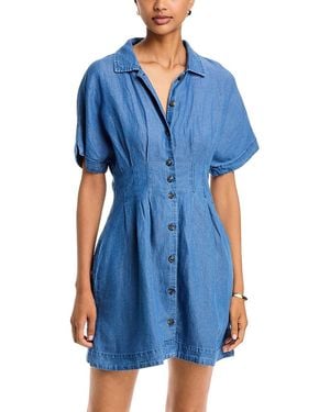 Marine Layer Arden Spread Collar Shirt Dress - Blue