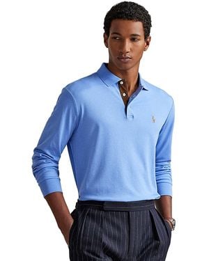 Polo Ralph Lauren Classic Fit Soft Cotton Long-Sleeve Polo Shirt in White  for Men | Lyst