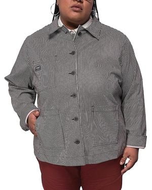 WILDFANG Plus The Essential Railroad Stripe Utility Jacket - Gray