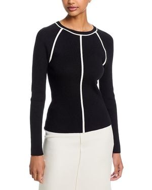 Tahari Crewneck Raglan Rib Knit Sweater - Blue