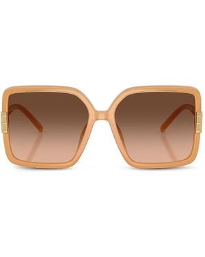 Tory Burch Flat Eleanor Square Sunglasses, 57Mm - Brown