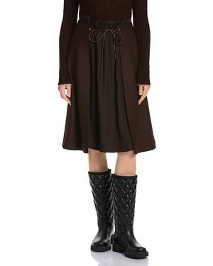 Moncler Layered Look Drawstring Waist Skirt - Black