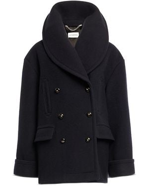Altuzarra Etting Wool Blend Double Breasted Coat - Blue
