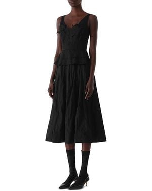 Jason Wu Embroidered Bodice Midi Dress - Black