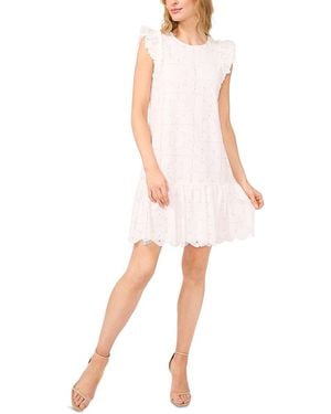 Cece Ruffle Sleeve Dress - White