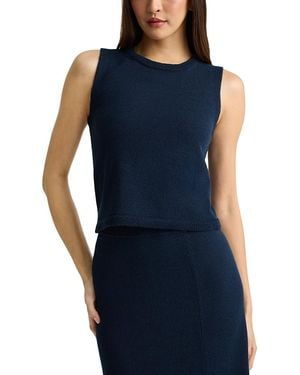 St. John Wool Blend Sleeveless Sweater - Blue