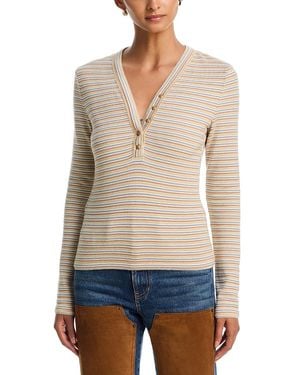 Veronica Beard Faelan Henley Top - White