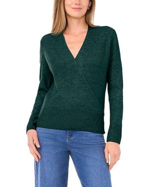 1.STATE Cross Front Long Sleeve Sweater - Green