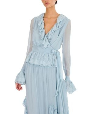 SECRET MISSION Poet Blouse - Blue