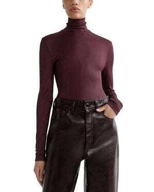 Agolde Caryle Turtleneck Top - Purple