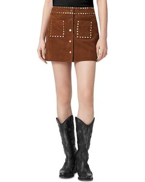 AllSaints Alice Suede Mini Skirt - Brown