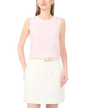 Vince Camuto Sleeveless Crewneck Blouse - White