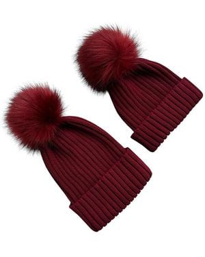 Accouchée Mom N Me Beanie Set- 2 Pcs - Red