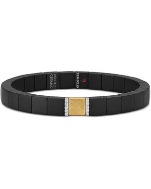 Demeglio Roberto 18K Scacco Diamond & Ceramic Stretch Bracelet - Black