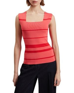 Ted Baker Laydaa Square Neck Striped Top - Red