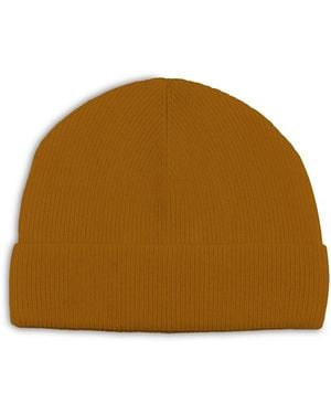 Sandro Cashmere Ribbed Turn Up Beanie - Natural