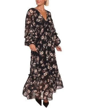 Petal & Pup Evian Long Sleeve Maxi Dress - Black