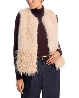 La Fee Maraboutee Edma Faux Fur Vest - Blue