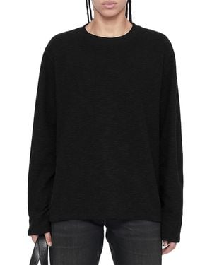 AllSaints Abel Cotton Long Sleeve Tee - Black