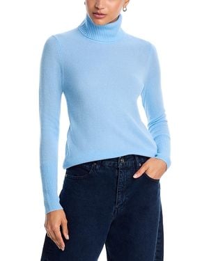 Aqua 100% Cashmere Turtleneck Sweater - Blue