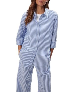 Michael Stars Stripe Carson Button Down Top - Blue