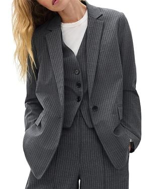 Rag & Bone Jennifer Striped Combo Blazer & Vest Set - Gray