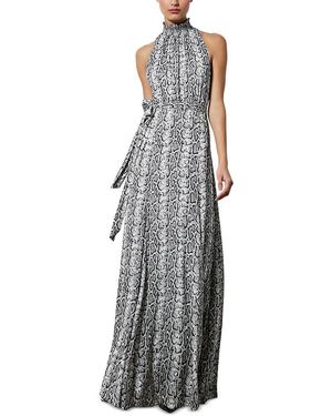 Alice + Olivia Dita Smocked Godet Maxi Dress - Gray
