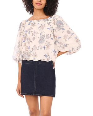 Vince Camuto Square Neck Bubble Top - White