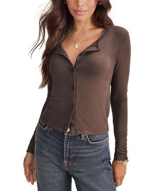 Splendid Long Sleeve Button Front Cardigan - Blue
