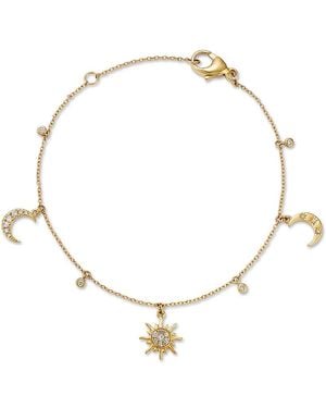 Bloomingdale's Fine Collection Diamond Moon & Stars Bracelet - Metallic