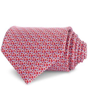 Ferragamo Silk Classic Gancini Link Tie - Pink