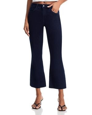 L'Agence Kendra Mid Rise Cropped Flare Jeans - Blue