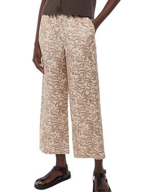 Whistles Palm Print Cropped Pants - Natural