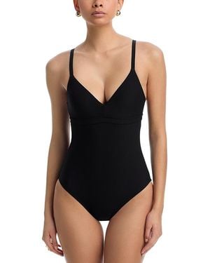 Stylest Dreamsculpt Push Up Plunge One Piece Swimsuit - Black