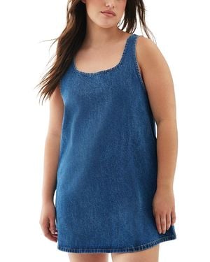 PARKE Med Wash Mini Denim Dress - Blue