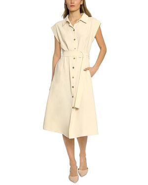 Luxely Sleeveless Midi Shirt Dress - Natural