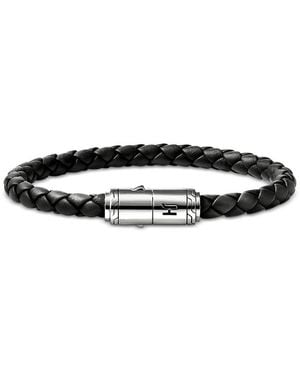 John Hardy Sterling Leather Bracelet - Black