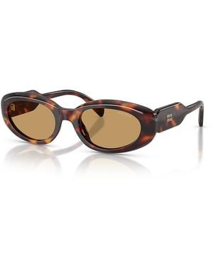 Miu Miu Oval Sunglasses, 53Mm - Brown