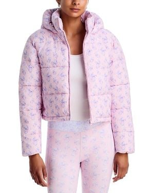 LoveShackFancy Moore Hooded Puffer Jacket - Red