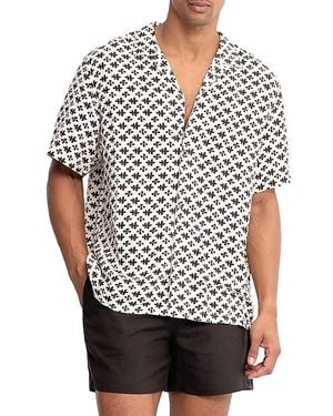 AUTO-REPLY Alex Printed Linen Shirt - Black