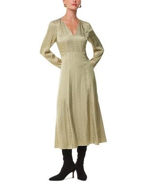Whistles Jacquard Midi Dress - Metallic