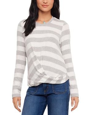 Karen Kane Long Sleeve Drape Front Top - White