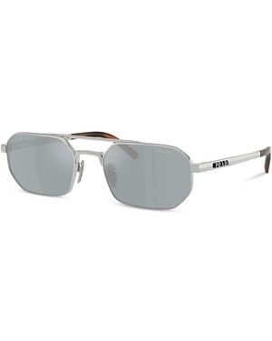 Prada Pr Rectangular Sunglasses, 55Mm - Metallic