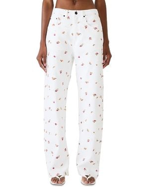 Steve Madden Sydnee Mid Rise Relaxed Barrel Jeans - White