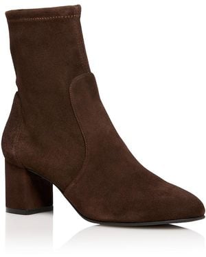 Stuart Weitzman Yulia Stretch Suede Ankle Boots - Brown