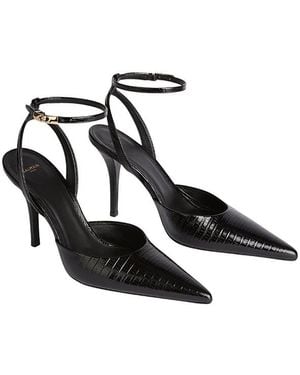 Balmain Embossed Leather High Heel Pumps - White