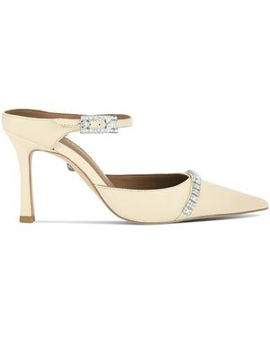 Kurt Geiger Strass Pointed Toe Mules - Natural