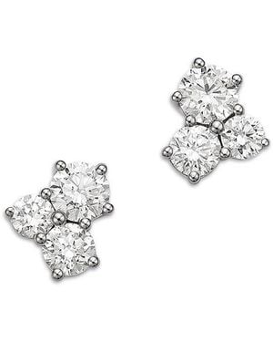 Bloomingdale's Fine Collection Luxe Collection Certified Lab Grown Diamond 3 Stone Cluster Stud Earrings - White